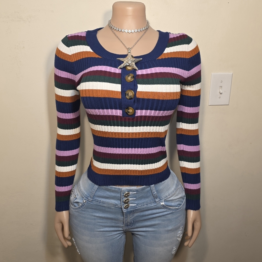 Arizona Jean Company Multicolor Striped Top